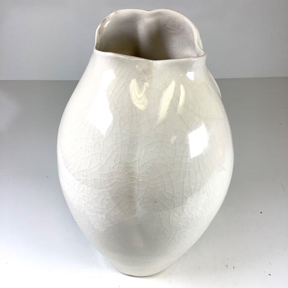 Vtg Artist Signed Sara Lund Pottery Couple & Children Faces Vase 2000 - Picture 7 of 9